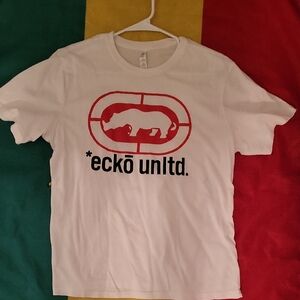 Ecko Unlimited White and Red Men's Short Sleeve Tee